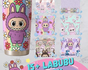 Kawaii Bunny Tumbler Wraps: Pastel Chibi Designs (PNG Digital Download)