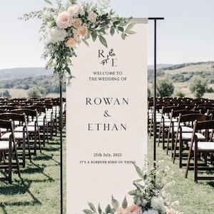 Custom Linen Wedding Sign, Fabric Wedding Sign, Custom Welcome Sign, Linen Wedding Banner, Wedding Decoration, Engagement Party Sign