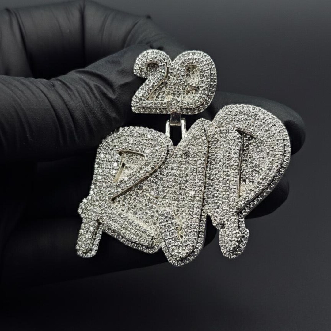 Rapper Pendant Numbers Custom Moissanite Number Pendant: Iced Out Hip Hop Jewelry - Etsy
