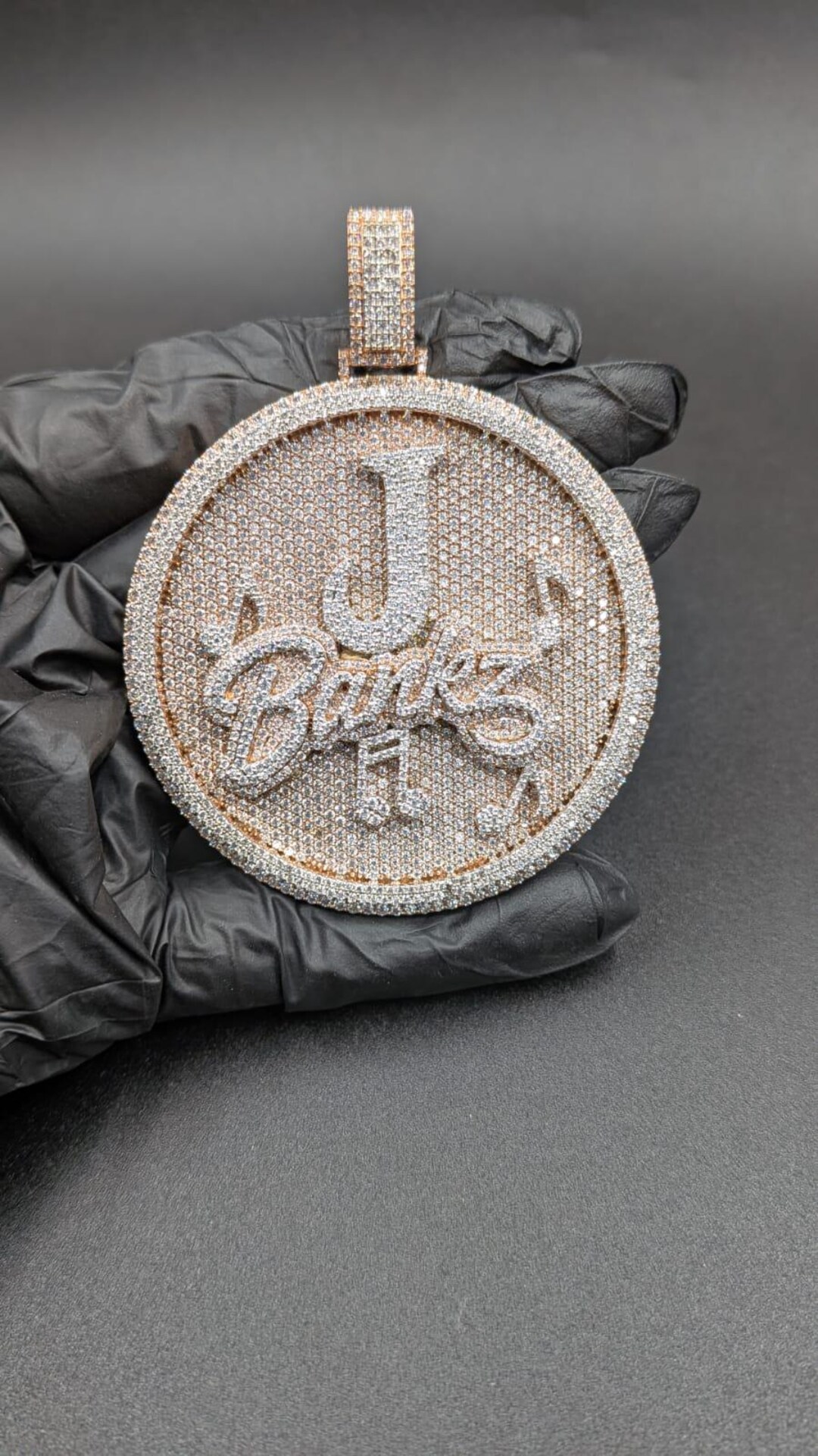 Custom Moissanite Music Pendant Iced Out Name Hip Hop 14K Gold Plated ...