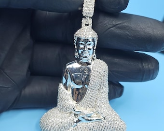Iced Out Crystal Buddha Pendant, Hip Hop Charm