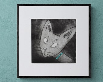 Siamese Cat Art Print - cat wall art unframed featuring a portrait of a Siamese cat. Great gift for a cat lover