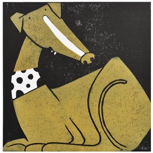 Greyhound Picture, Greyhound Art, Fawn Greyhound, Greyhound Artwork, Greyhound print, Greyhound Wall Art, original, Limited Edition Dog Art image 1