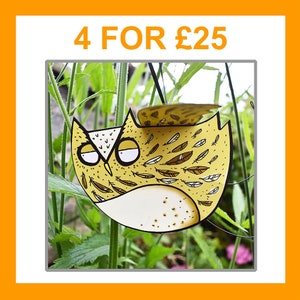 Paquete múltiple variado de 3 tarjetas de felicitación con pájaros en 3D emergentes colgantes: gallina, pollo, búho, petirrojo, zarapito, frailecillo, tarjeta de cumpleaños, tarjetas con pájaros en 3D emergentes