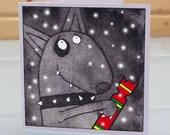 Téléchargement gratuit Images Articles Similaires A Humour Anglais Bull Terrier Chien Noel Carte dernière salutations