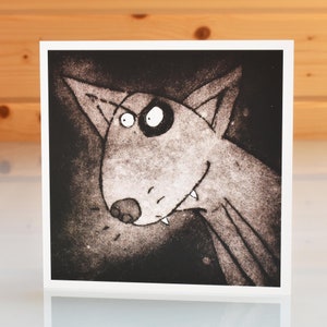 Carte de chien - vierge à l’intérieur de la carte Bull Terrier anglaise, carte de vœux pour chien, carte d’anniversaire de chien, carte de vœux bull terrier anglais, chien menaçant
