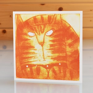 Ginger Cat Card - carte intérieure vierge, carte ginger tom, carte chat ginger tom, carte de vœux chat, carte d’anniversaire de chat gingembre, carte de chat drôle