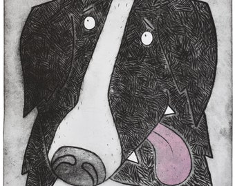 Border Collie Art, sheep dog art, collie art, border collie print, sheep dog print, funny dog art, man's best friend art, dog print unframed