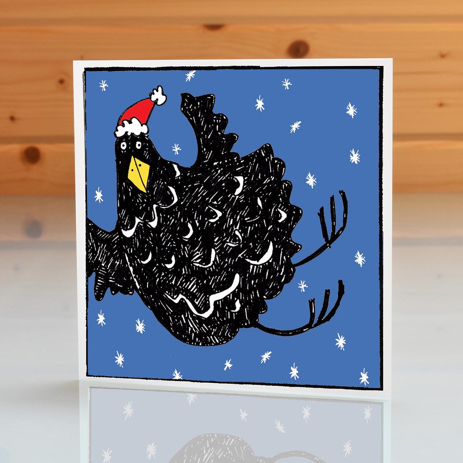 Black Fluffy Orpington Hen Christmas Greeting Card blank Etsy