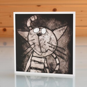 Carte de chat - carte intérieure vierge, carte de vœux de chat, carte de chat drôle, carte de chat rayé, carte d’amour de chat, carte d’anniversaire de chat, carte d’amour de chat