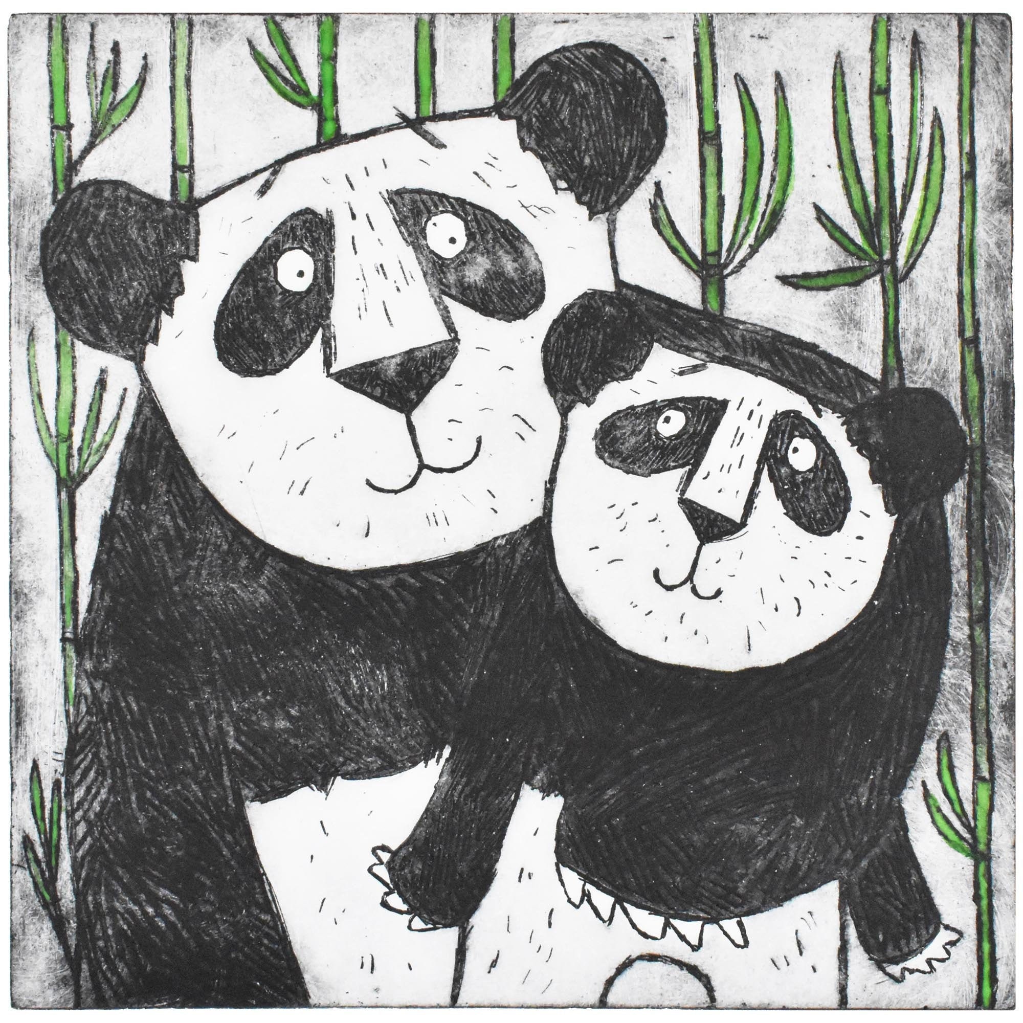 Panda Bear Wall Decor Mother And Baby Panda Bear Etching Art Etsy Panda Bear Wall Decor Mother And Baby Panda Bear Etching Art Etsy