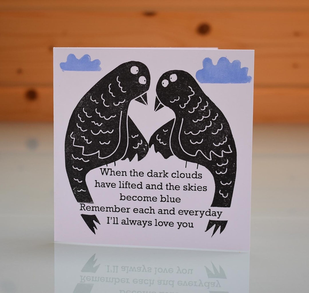 Love Birds Valentines Card - Bird Themed Blank Inside Card With Verse ...