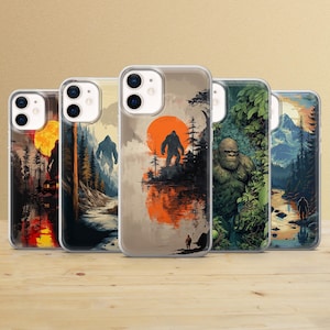 Sunset Bigfoot Mystery Phone Case Midnight Art Phone Cases, Japanese Landscape iPhone case, Phone Case fits iPhone, Samsung, Google Pixel
