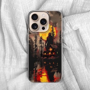 Bigfoot Mystery Giant Phone Case Abstract Moonlight Art Phone Cases, Wild Nature iPhone case, Phone Case fits iPhone, Samsung, Google Pixel