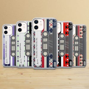 Custom Cassette Phone Case Retro Tape Cover fit iPhone 17e, 15, 14, 13, 12 mini & Samsung S25 Plus, S24Fe, S23, A56, A15 A16, Pixel 10 8A 7