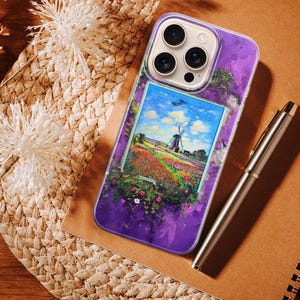 Funda para iPhone de Monet: Arte impresionista de un estanque de nenúfares con puente japonés
