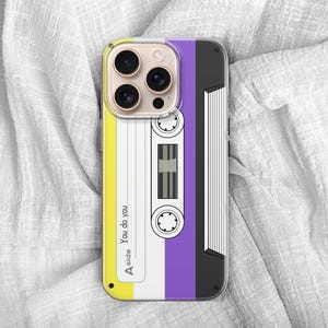 Gay Pride Cassette Tape Phone Case: Retro Queer Art, TPU Gel Cover