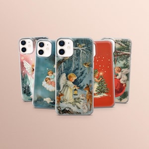 Christmas Angel Phone Case: Retro Winter Cover for iPhone, Samsung, Pixel