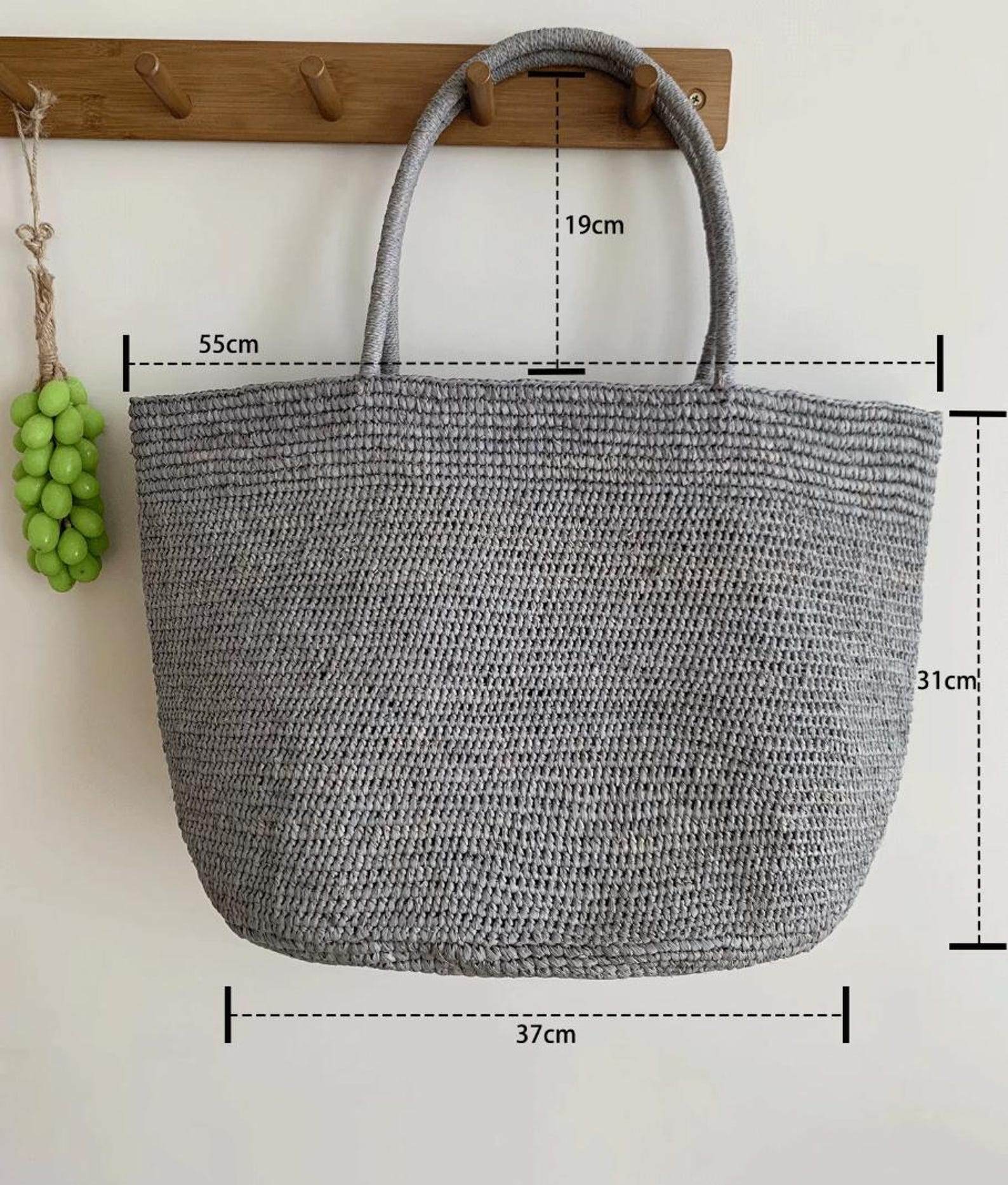 Raffia Shoulder Bag, Large Woven Tote Bag, Summer Straw Handbag, Gift ...