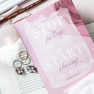 Stop Fueling Your Fears - Inspirational Notebook - Pink Dusty Rose Notebook - Aesthetic Notebook - Motivational Notebook - Girly Journal