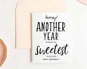 Another Year Sweetest | Bday Greeting Card | Birthday Card For Friend | Black And White Card | Card Sale