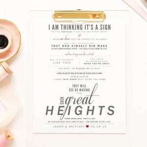 The Postal Service - "Such Great Heights" - Grijs en Rood - Valentijnsdag, Huwelijkscadeau, Papieren jubileumcadeau, Songteksten, Art Print