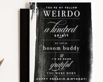 Bosom Buddy Funny Birthday Card - Witty Birthday Card - Sarcastic Birthday Card - Birthday Card for Her - Bestie Birthday Humor Card