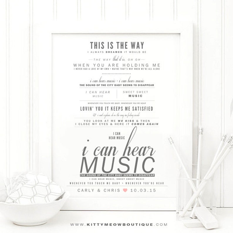 Gray Blush Pink Beach Boys I Can Hear Music Etsy