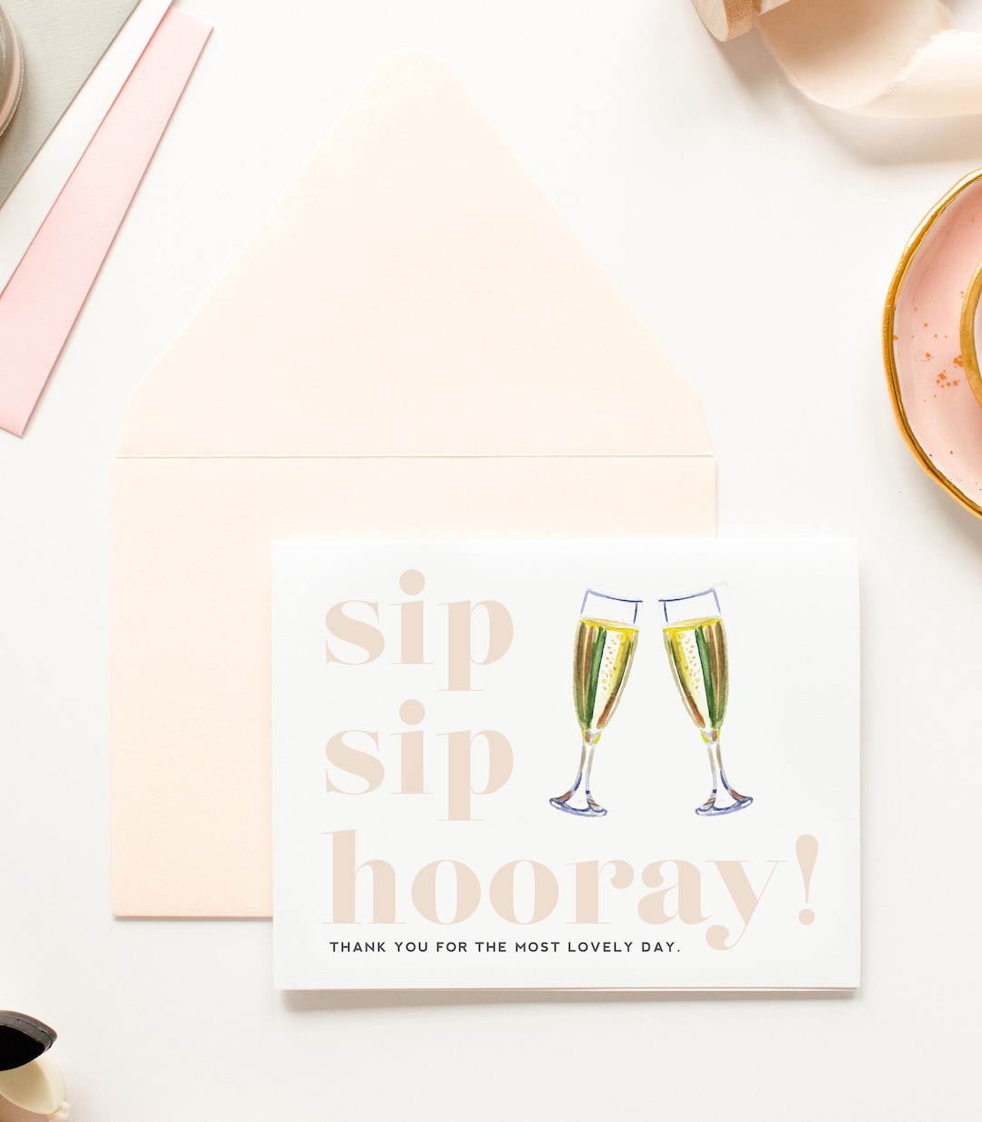 Wedding Shower Thank You Card Set. Bridal Shower Thank You Cards