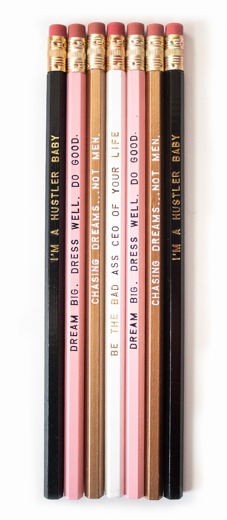 Bad Ass Boss Lady Engraved Pencils | Pink Boss Pencils | Boss Lady Gift | Boss Lady Humor | Swear Word Gifts | New Job Gift Idea
