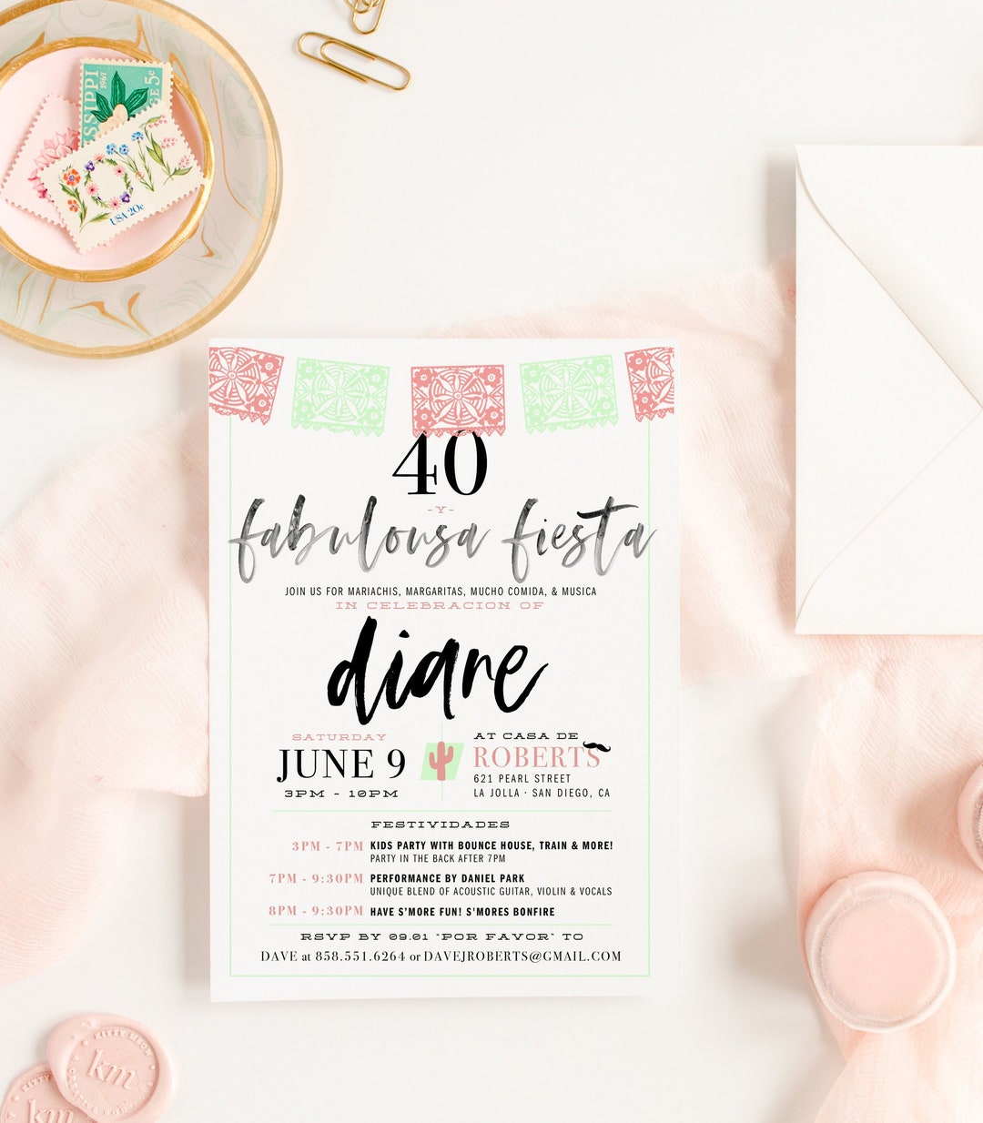 40th Birthday Party Invitation for Women Fiesta Themed - Etsy