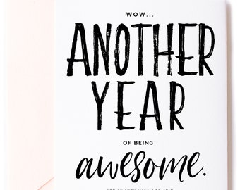 Another Year Awesome Birthday Card | Funny Birthday Card For Her | Awesome Birthday Card | Discount Cards