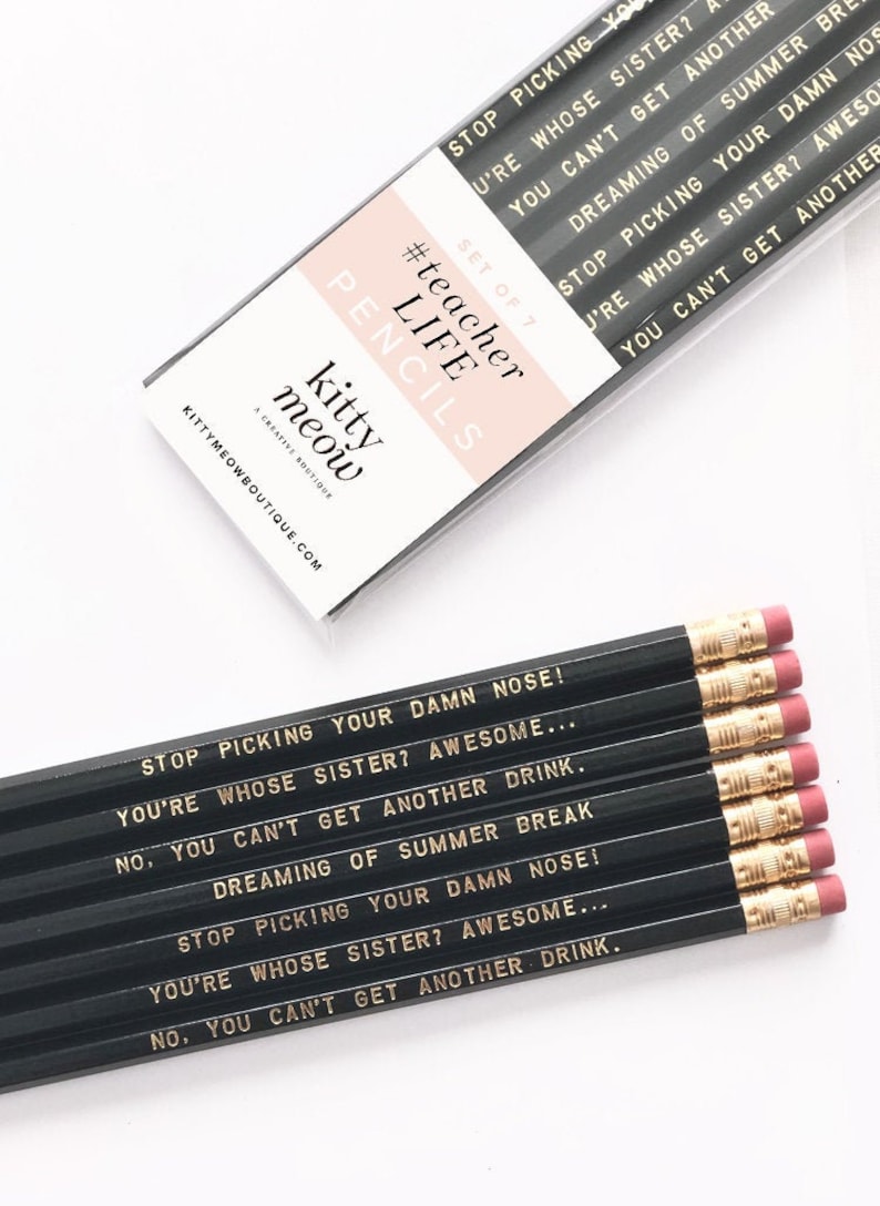 Teacher Life Funny Teacher Pencil Pack Gift for Teachers Etsy