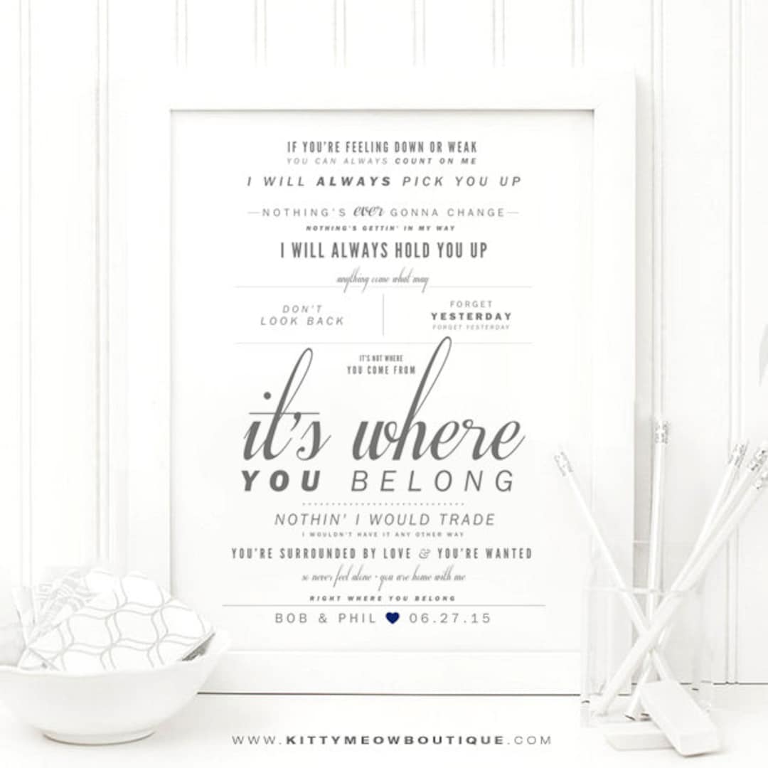 Kari Kimmel Where You Belong Grey Navy Etsy