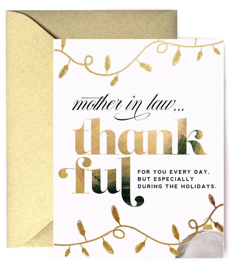 Mother in Law Thankful for You Holiday Card Christmas Thank - Etsy