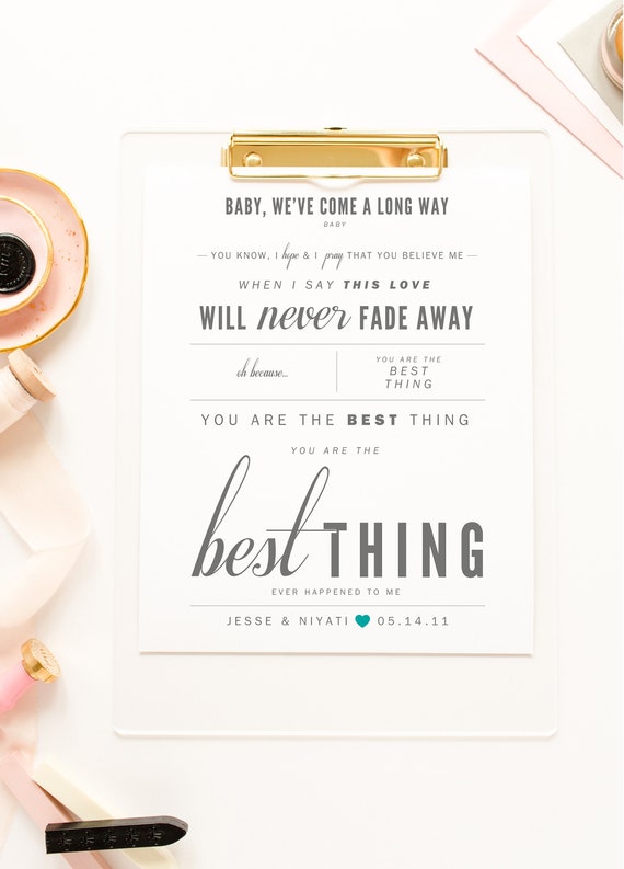 Ray La Montagne 'You are The Best Thing' Personalised Framed Lyrics Print 