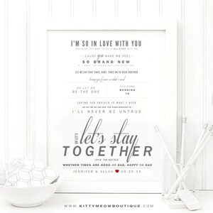 Regalo de boda, Al Green "Let's Stay Together - San Valentín, Regalo de boda, Algodón, Regalo de aniversario de papel, Letras de canciones, SÓLO ARCHIVO DIGITAL