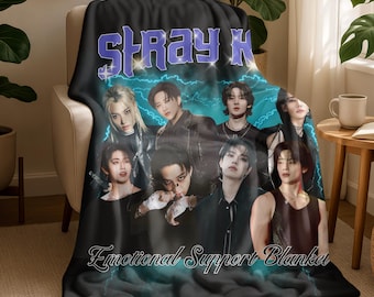 Custom Stray Kids Blanket,Cozy Stray Kids Emotional Support Blanket,Gifts for Kpop Skz Fans,Stray Kids Tour Merch,Aesthetic Fandom Gift