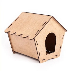 Wooden Pet Dog House Laser Cut Digital Files SVG/DXF/PDF, Laser Cut Pet House - 3 size Templates For Cats And Dogs