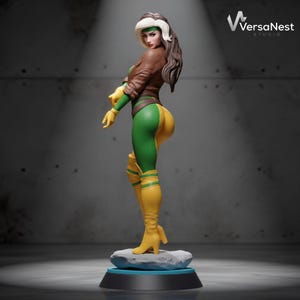 Rogue STL File, X-Men Female Superhero Figure for 3D Printing, 1:4 Scale Resin Statue, Digital Download
