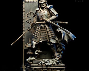 Darth Vader-samoerai 3D-model STL | Afdrukbaar standbeeld op schaal 1:6 | Star Wars-fanart | Niet-ondersteund, uit één stuk en X Pose