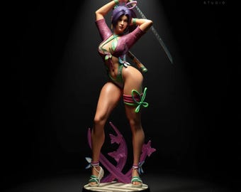 Psylocke Breezy Butterfly Samurai Girl – 1:6 Scale Fan Art STL File | Sexy Female Warrior 3D Print Model | Unsupported Version