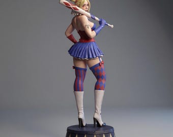 Chaos Jester Girl STL 3D Model | Dark Villain Femme Statue for Resin 3D Printing | Ultra Detail Fan Art