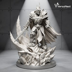 Arthas World of Warcraft 3D Print STL | 75mm & 178mm Figure | Lich King Model | Digital Download Resin Statue