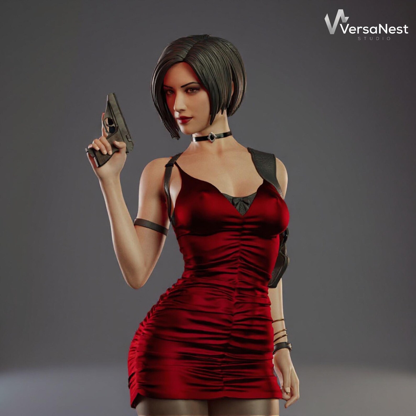 Ada Wong STL Statue | Femme Fatale in Red Dress | Multiple Scales | 3D ...