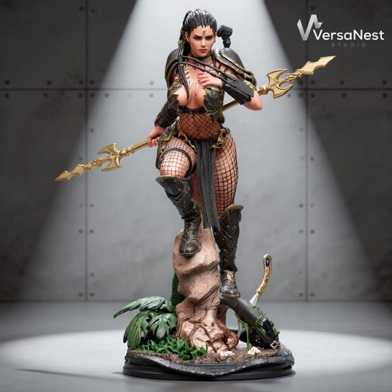 Machiko Noguchi Predator STL | Multiple Scale Statue | Non-Supported | Sci-Fi Female Hunter 3D Print Model | Resin Printable Figure