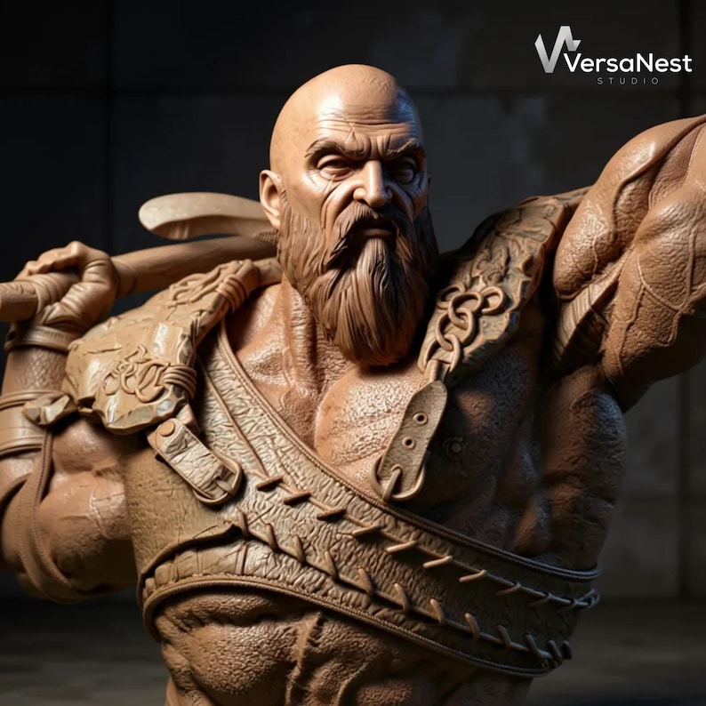 Epic warrior pose Kratos 3D printable model