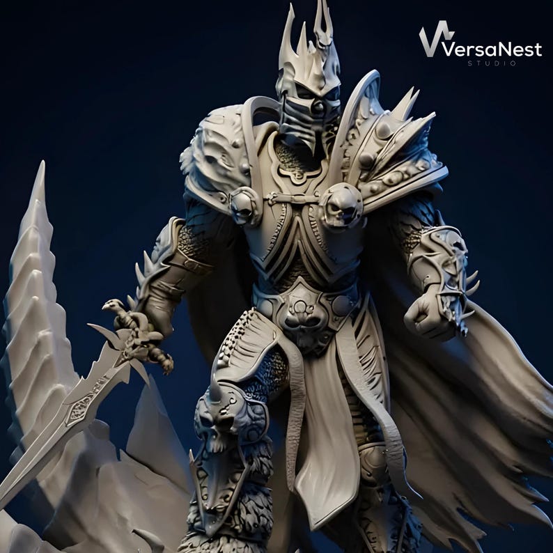 Highly detailed World of Warcraft Arthas 3D printable figure for resin printers