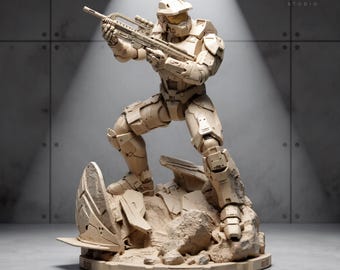 Master Chief Fan Art STL – 1:6 Scale Sci-Fi Spartan Warrior | Halo-Style Armor 3D Print Model | Unsupported, One Piece, Xpose