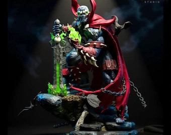 Spawn Demon Warrior Statue – Dark Fantasy Collectible | 1:6 Scale Unsupported STL Model for 3D Printing | Epic Sword Pose